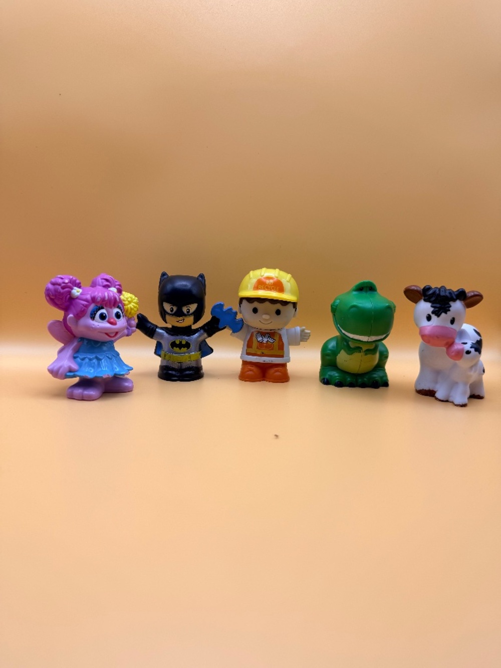 Batman Dinosaur Cow Figure Lot Fisher Price Little People Toy Bundle
